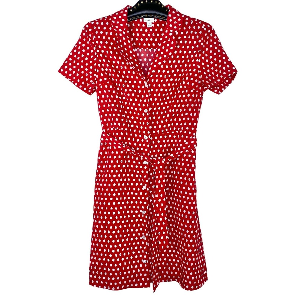 a new day Red Polka Dot Midi Dress